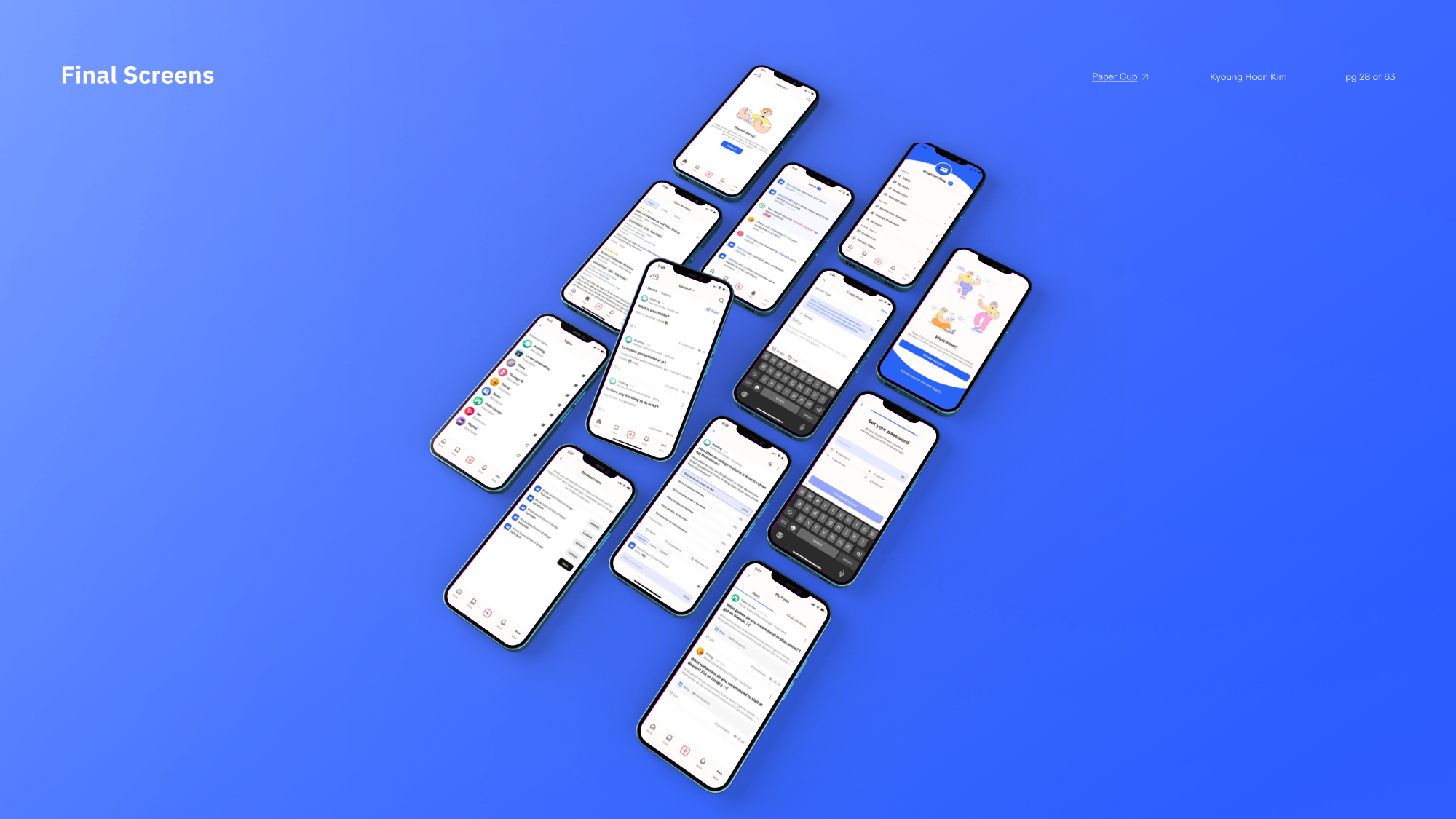 Final screens of the Paper Cup app